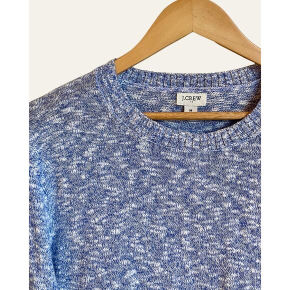 J.Crew Factory Crewneck Beach Sweater Blue Marled Size M NWT - Picture 2 of 6